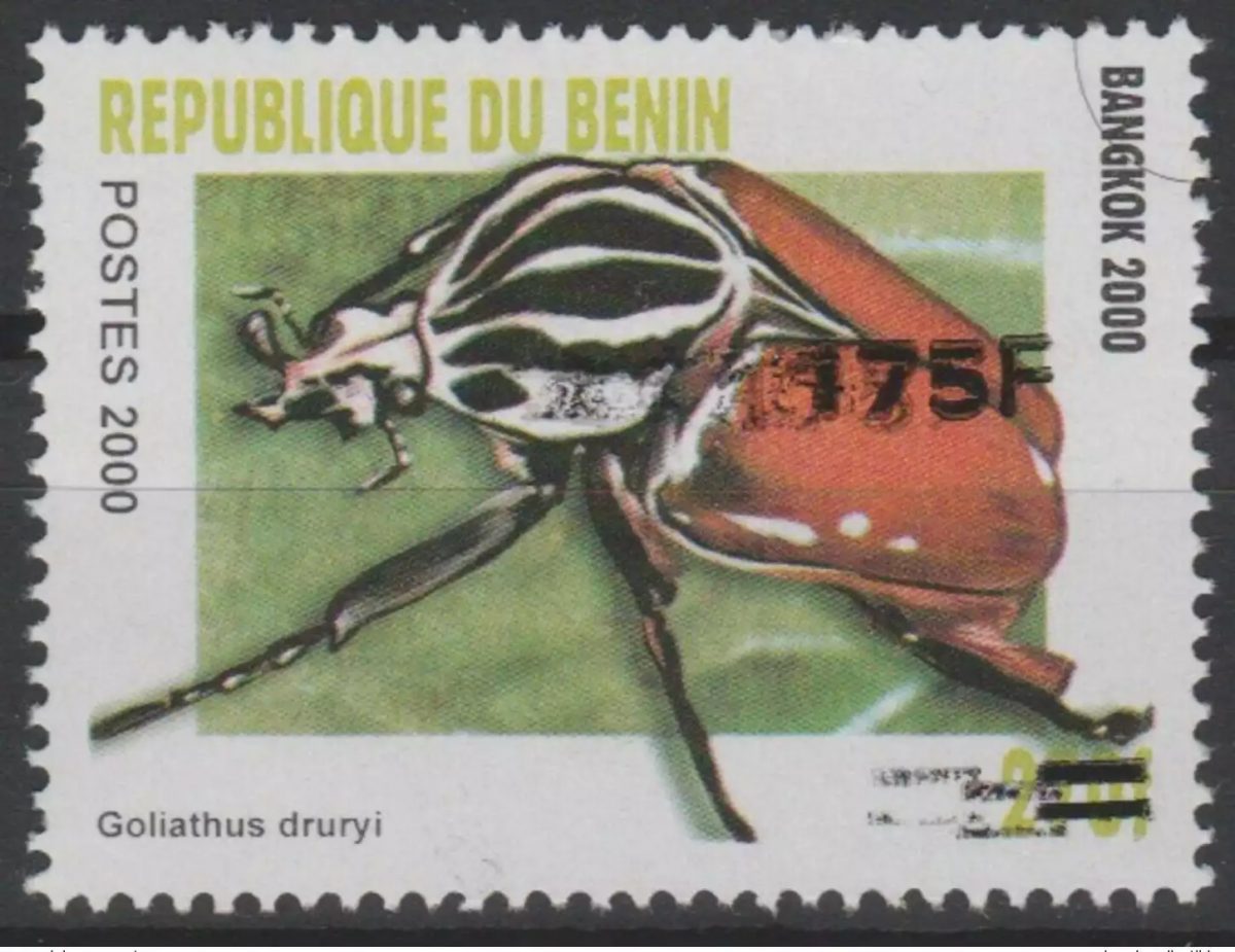 Benin 2005 Mi. 1394 Goliathus Druryi Insect Bangkok 2000 Overloaded MNH**