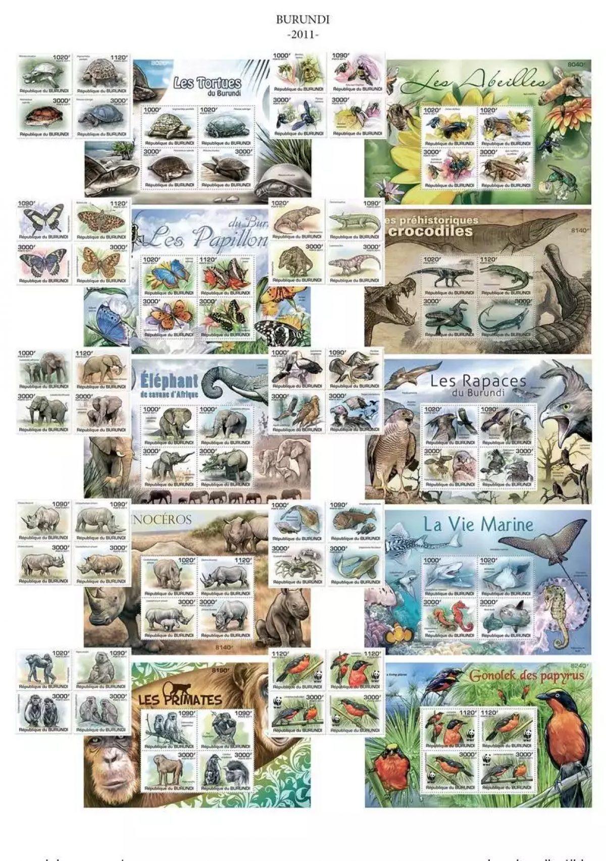 Burundi 2011 Full year Mid. 1974 - 2289 + S/S CAT. VALUE: 762€