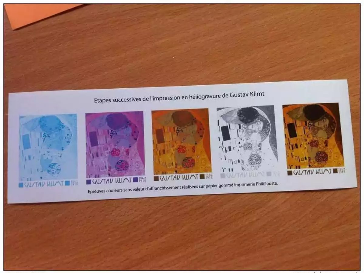 FRANCE - TAPE/RUBBER PROOF SUCCESSIVE PRINTS 3461 GUSTAV KLIMT