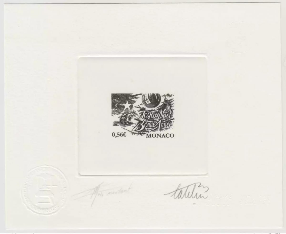 Monaco 2009 YT 2701 Künstlerprobe Catelin Mordant Frohe Weihnachten Neujahr