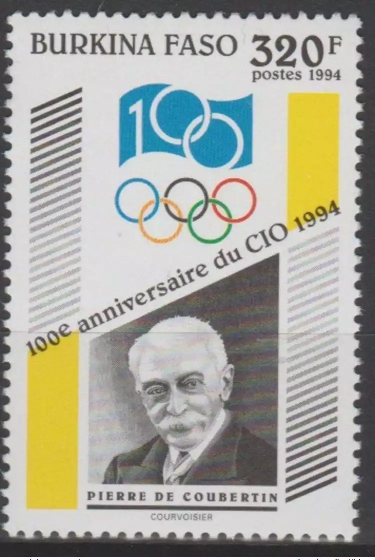 Burkina Faso 1994 Mi. 1322 IOC 100 Years Olympic Committee Coubertin Games