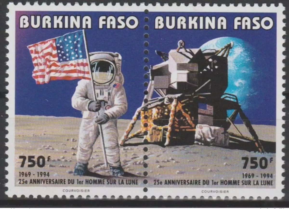Burkina Faso 1994 Mi. 1316 - 1317 Espace 1er Homme sur la Lune First man on Moon