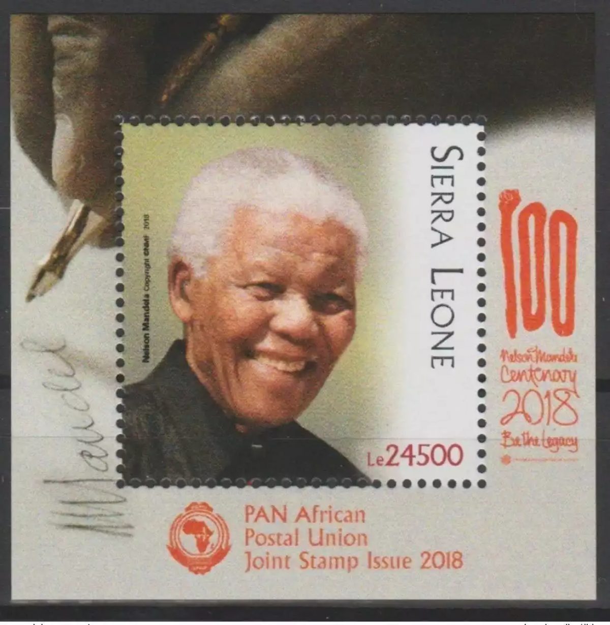 Sierra Leone 2018 Mi.? S/S Joint Issue PAN African Nelson Mandela 100 Years