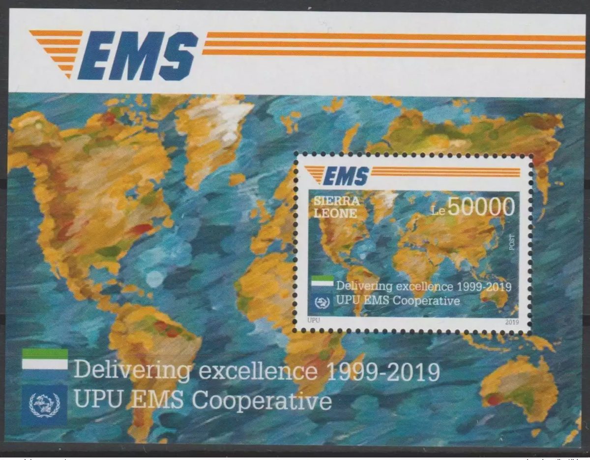 Sierra Leone 2019 Mi. ? bloc Souvenir 20e anniversaire EMS Emission commune UPU