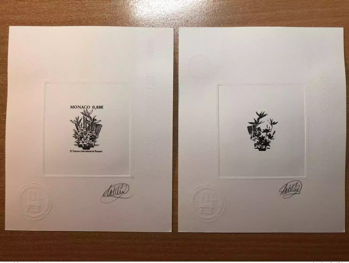 Monaco 2019 YT 3174 Epreuve d'artiste Flore concours bouquets fleurs Flowers