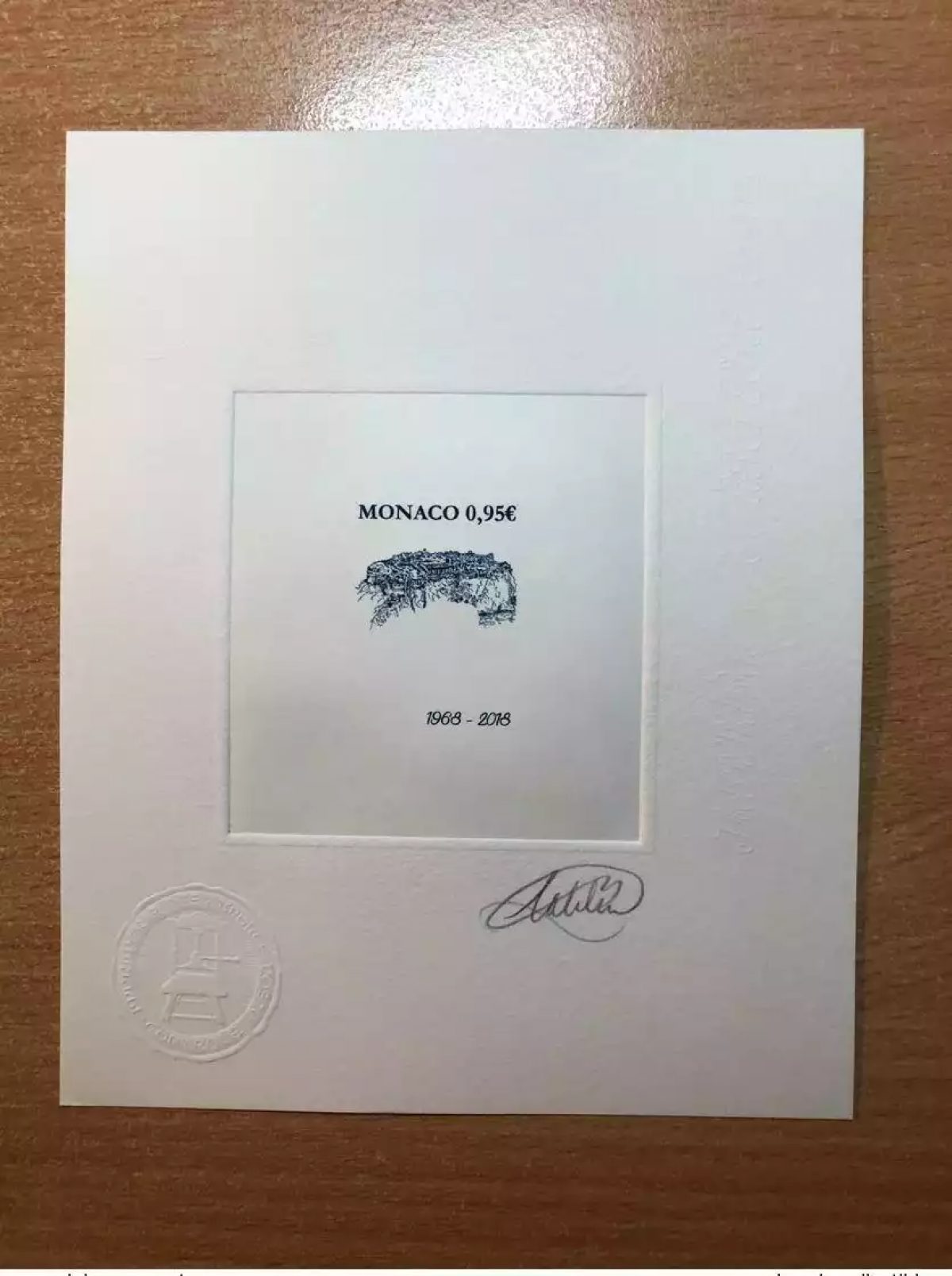 Monaco 2018 YT ? Epreuve d'artiste Proof PEN Club 50ème anniversaire BLEU