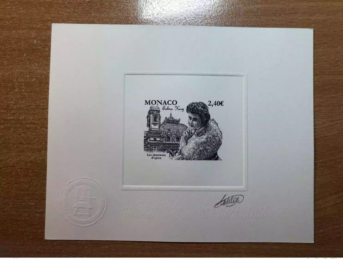 Monaco 2019 YT? Artist's proof Opera Selma Kurz singers