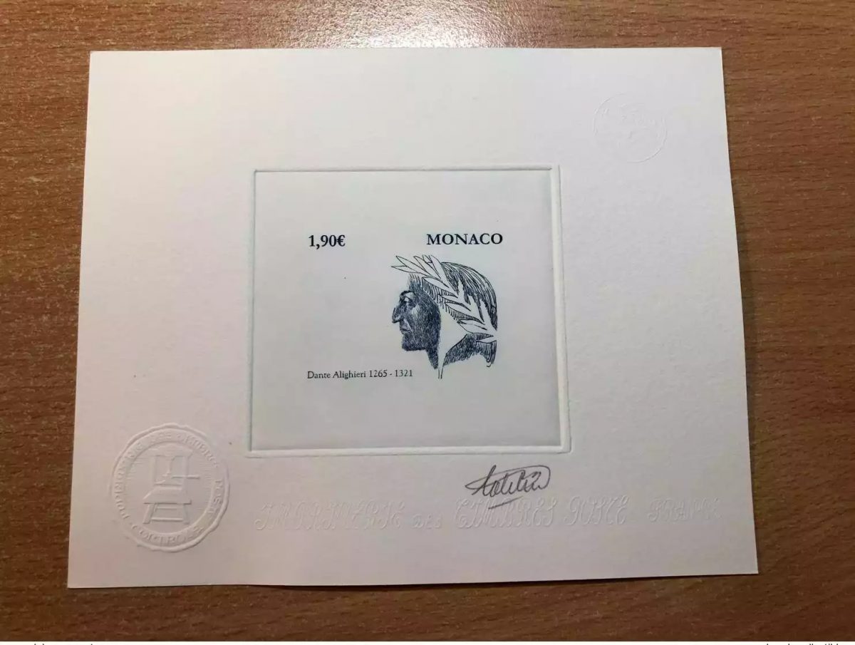 Monaco 2015 YT 2974 Epreuve d'artiste Proof Dante Alighieri 1265 - 1321