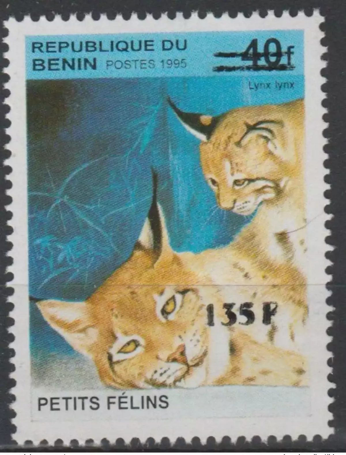 Bénin 2000 Mi. 1237 Petits félins Lynx Wildkatze faune Fauna surchargé MNH