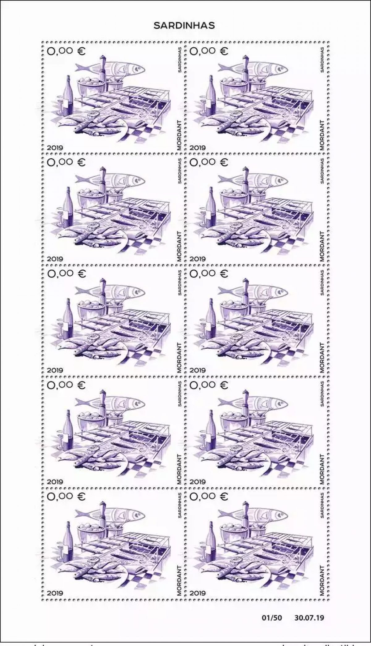 Portugal 2019 - Cinderella 0€ 'SARDINHAS' Sardinen Thierry Mordant
