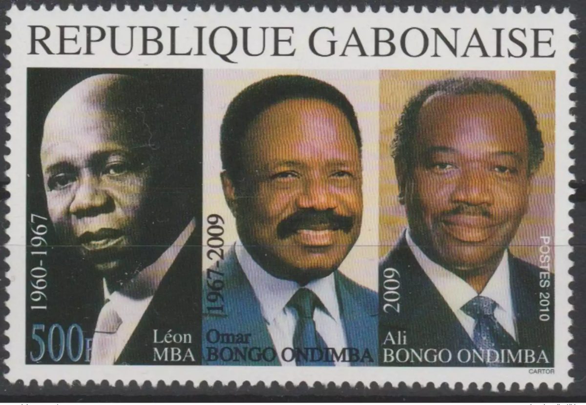 Gabon 2010 Mi. 1703 Présidents Léon Mba Omar Ali Bongo Ondimba Politic RARE !