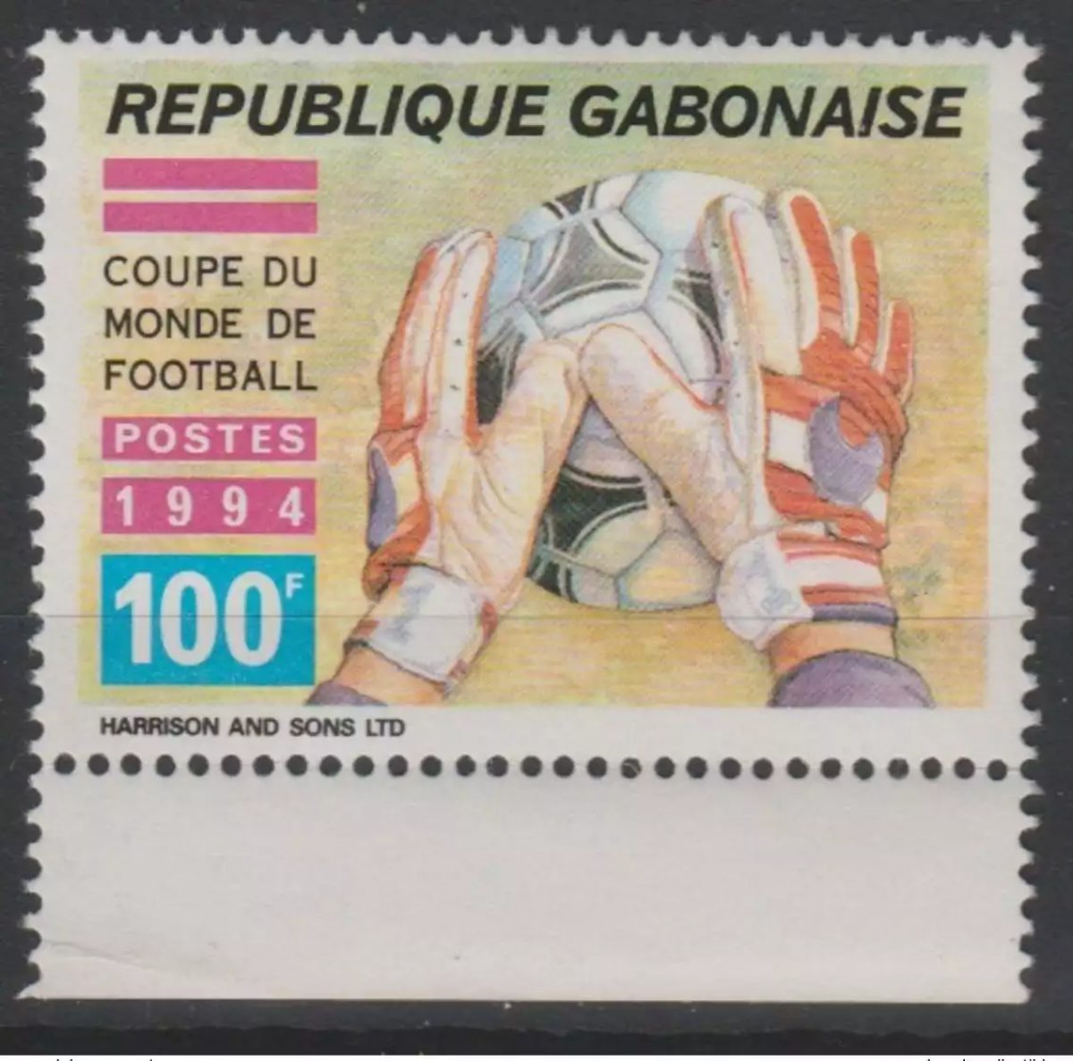 Gabon 1994 Mi. 1187 World Cup Soccer USA RARE!