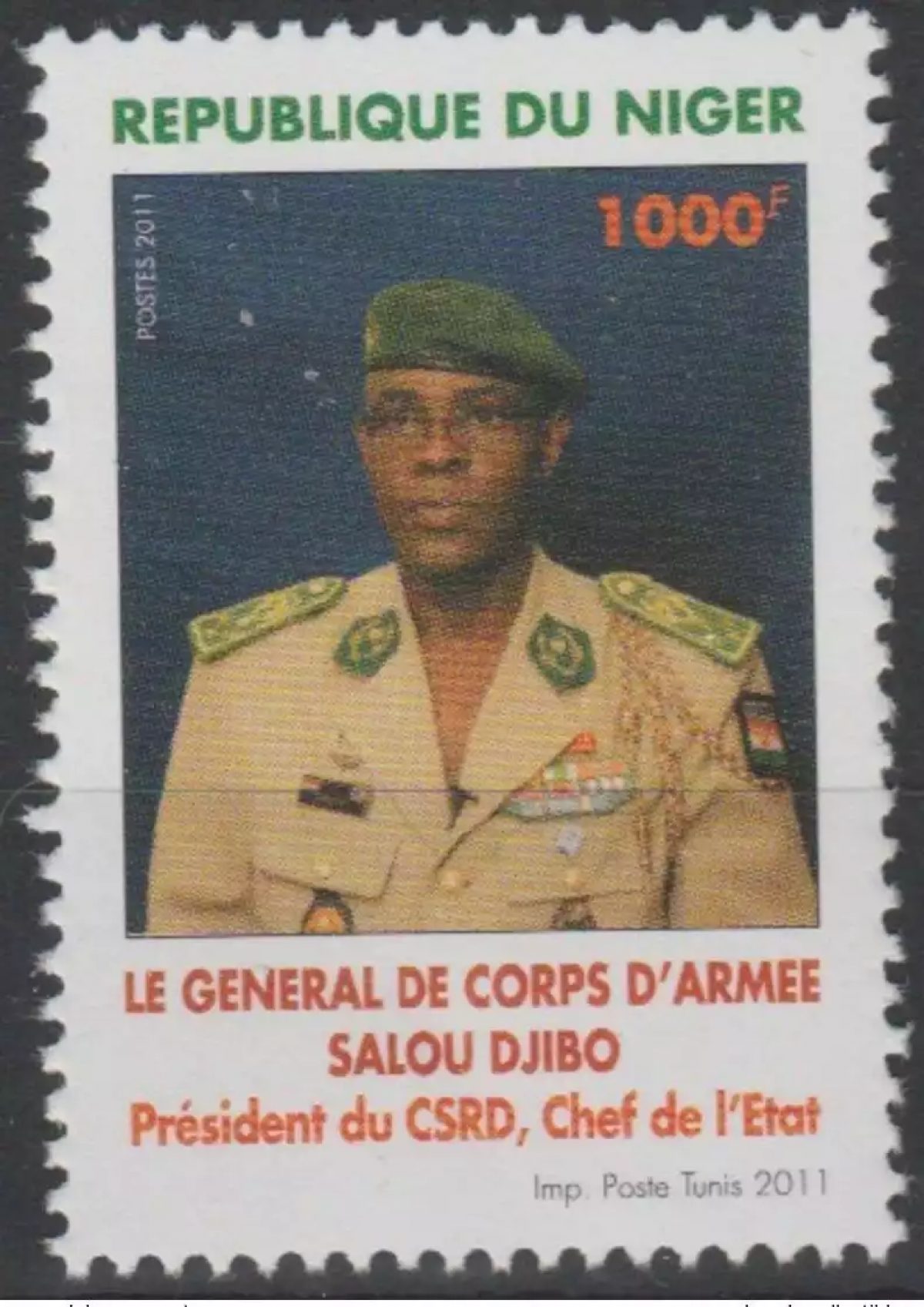 Niger 2011 Mi. 2020 General Salou Djibo Präsident des CSRD MNH**