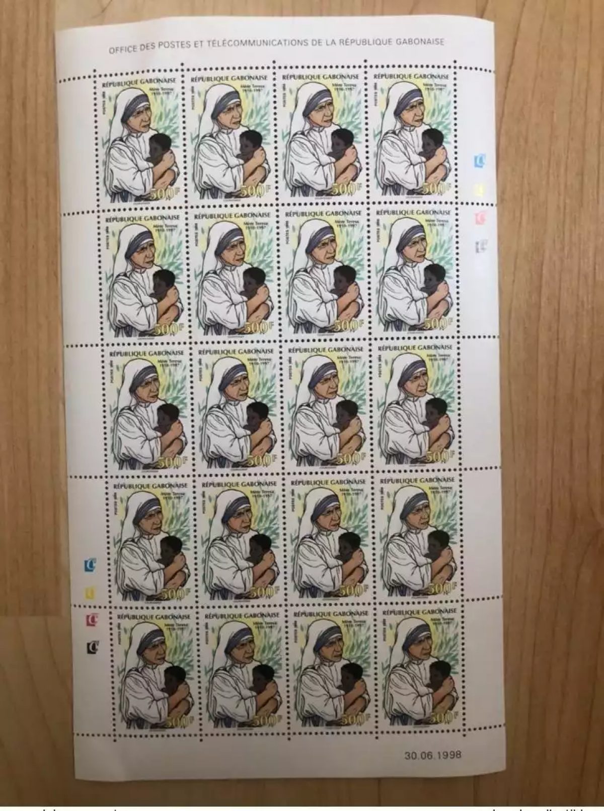 Gabon  1998 Mi. 1418  Mère Teresa Mutter Mother of Calcutta 20 stamps  MNH**