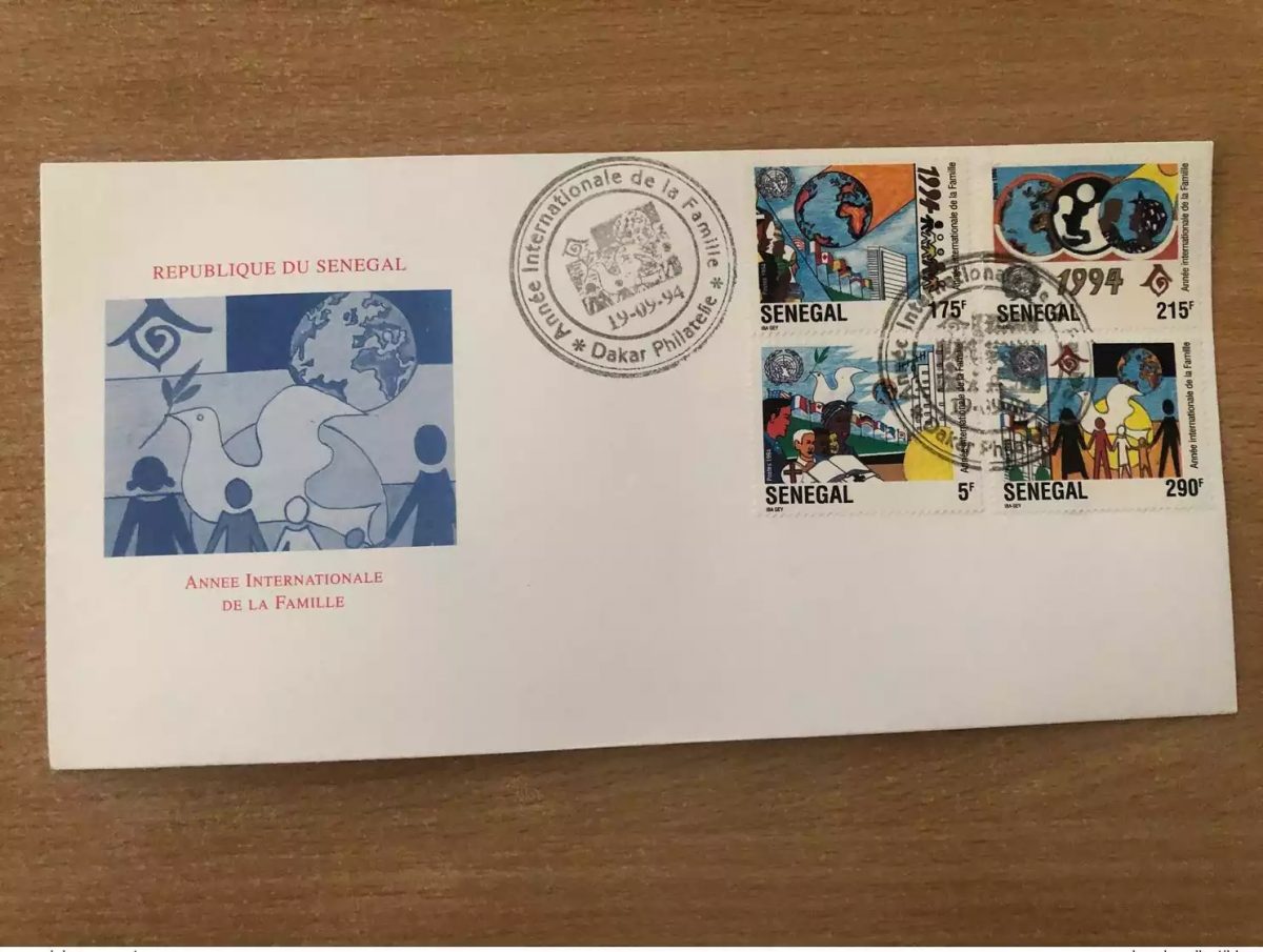 Sénégal 1994 FDC Mi. 1328 1331 Année Internationale de la Famille ONU UN Colombe