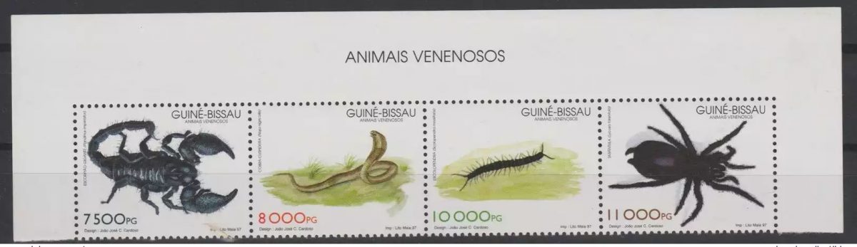 Guinea-Bissau 1997 Mi. 1252-1255 Gifttiere Schlange Skorpion Spinne