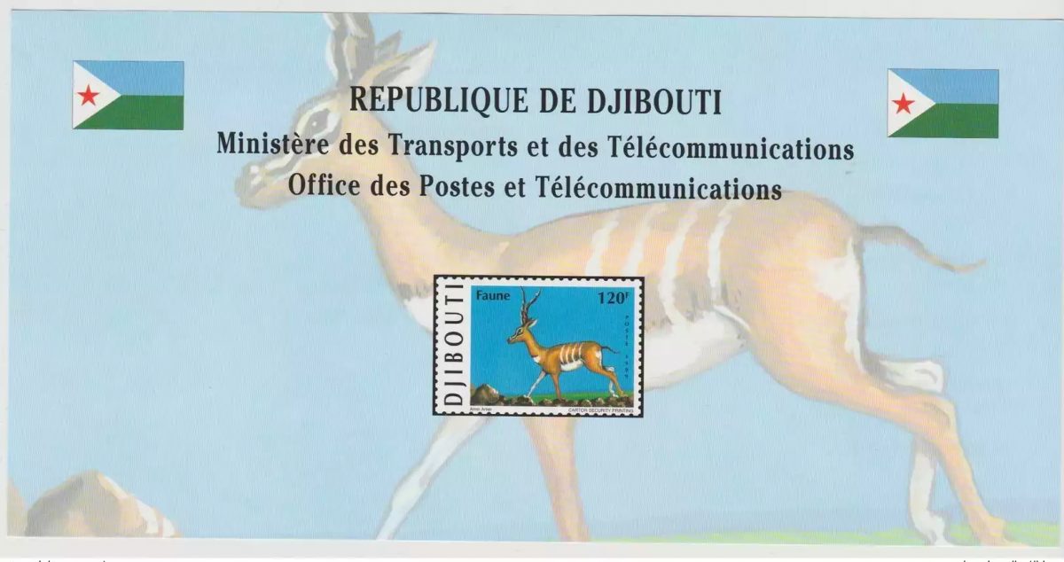 Dschibuti 1999 Mi. 675 Präsentationspapier Fauna Oryx Gazella Gazelle