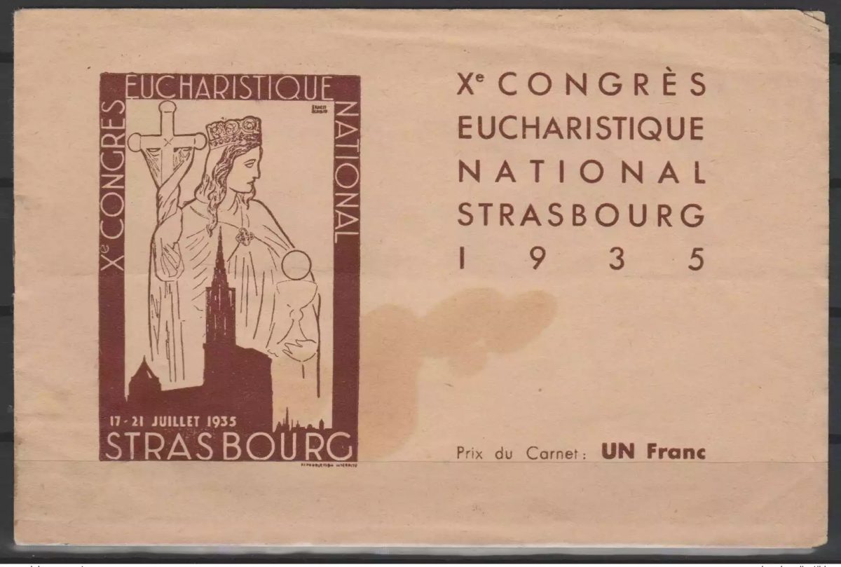 France 1935 Strasbourg Xè Congrès Eucharistique National Cathédrale Carnet 8v