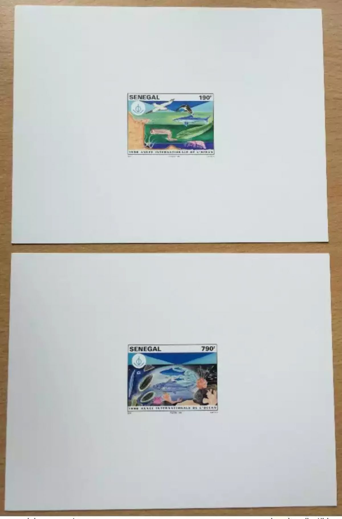 Sénégal 1998 Epreuve de luxe Année internationale de l'océan Mi. 1582 - 1583