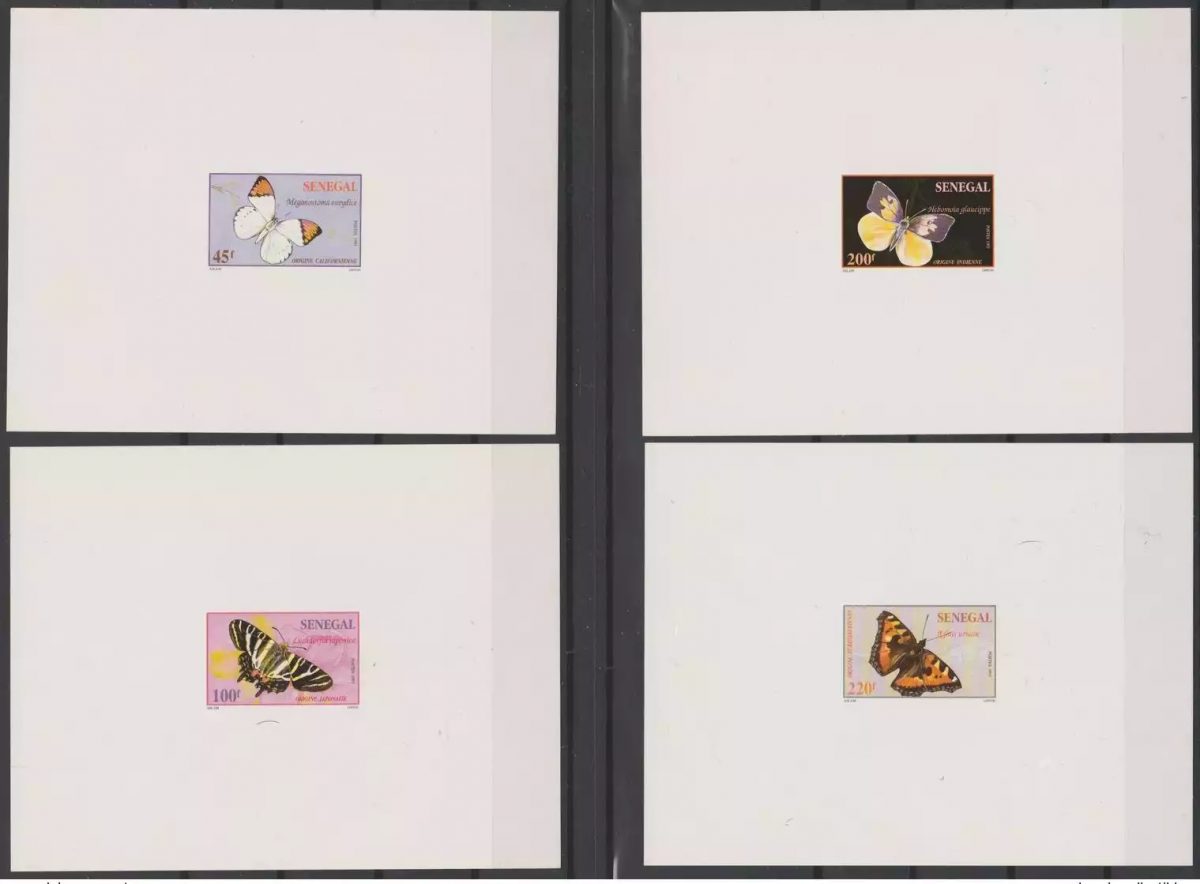 Sénégal 1993 / 1995 Mi. 1398 - 1401 Epreuve de luxe faune Papillons Butterflies