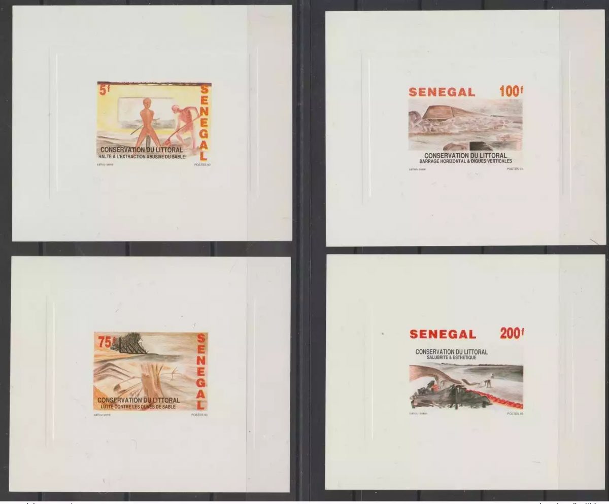 Sénégal 1993 / 1994 Mi. 1294 - 1297 Epreuve de luxe Conservation du littoral