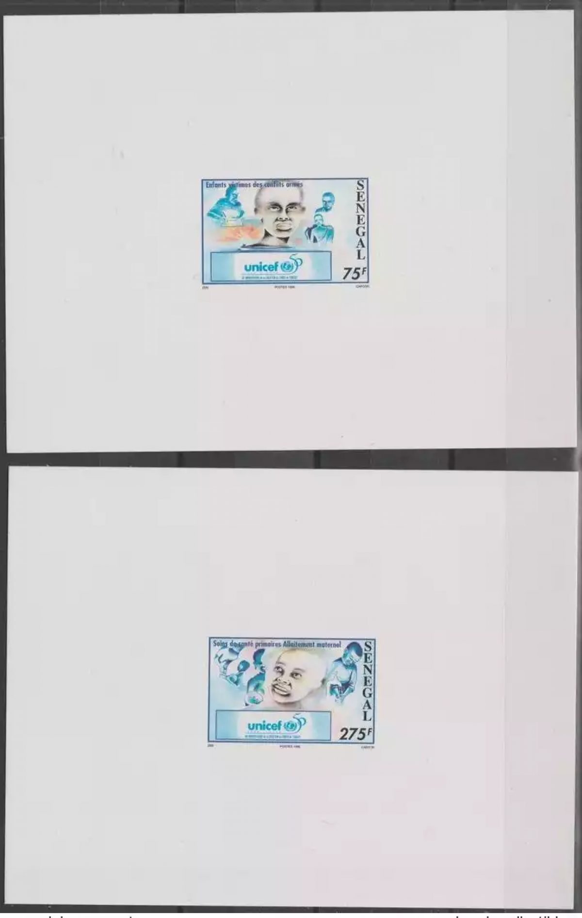 Sénégal 1996 Mi. 1452 - 1453 Epreuve de Luxe UNICEF 50 ans Enfants Children