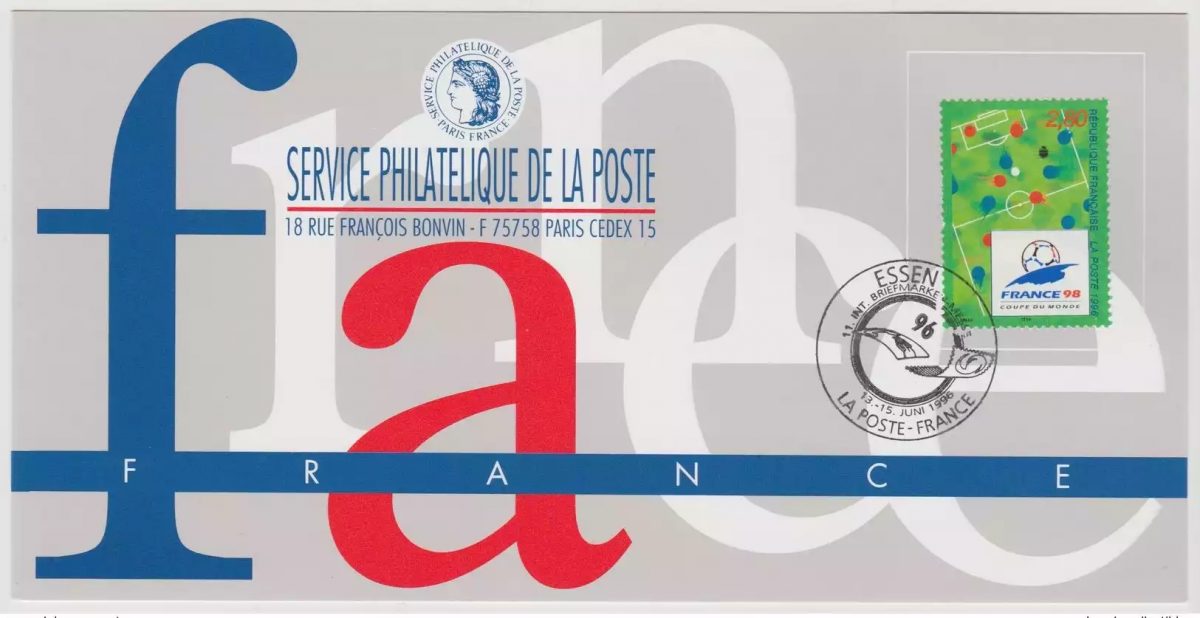 143 Carte officielle Exhibition Essen 1996 France FDC FIFA 1998 Coupe Monde
