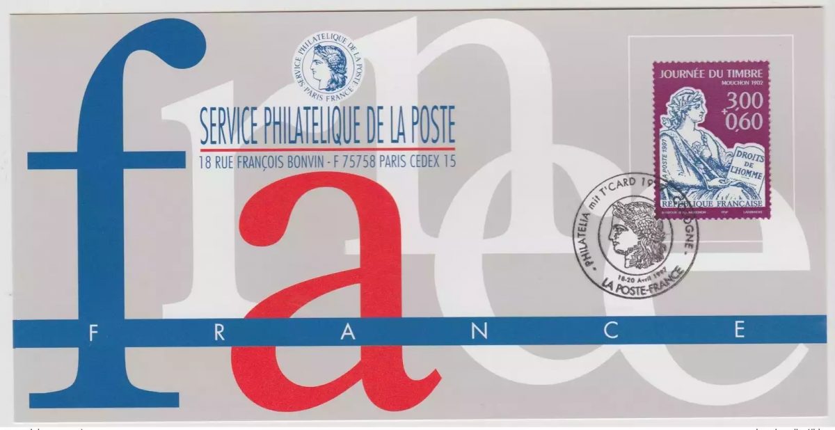 147 Carte officielle Exhibition Köln 1997 France FDC Timbre  Mouchon 1902