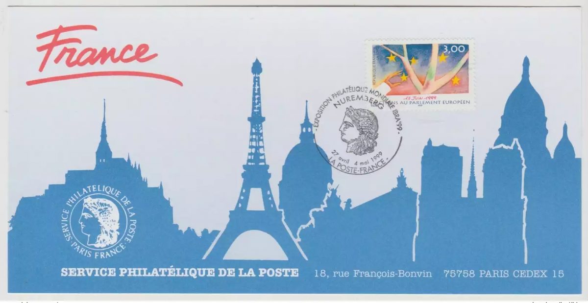 163 Carte officielle Exhibition Nürnberg 1999 France FDC Parlement Européen