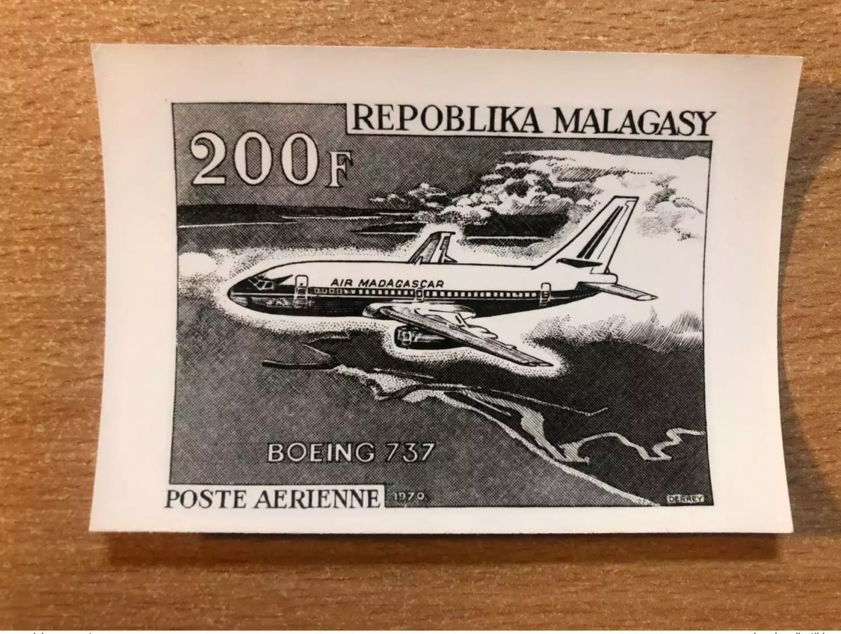 Madagascar 1970 - Photo test Boeing 737 Air Avion Airplane Flugzeug