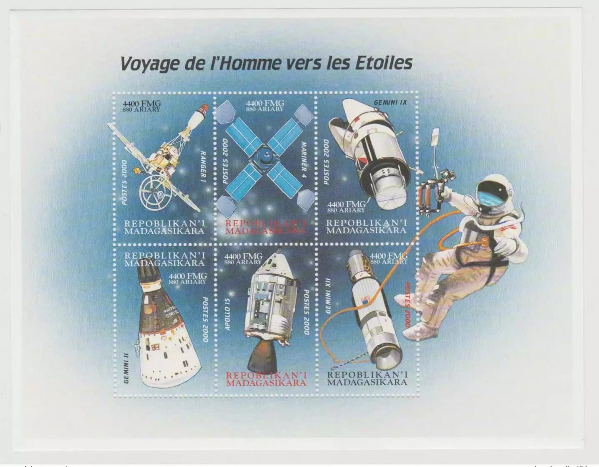 Madagascar 2000 Mi. 2485 - 2490 Voyage de l'Homme vers les Etoiles Space Espace