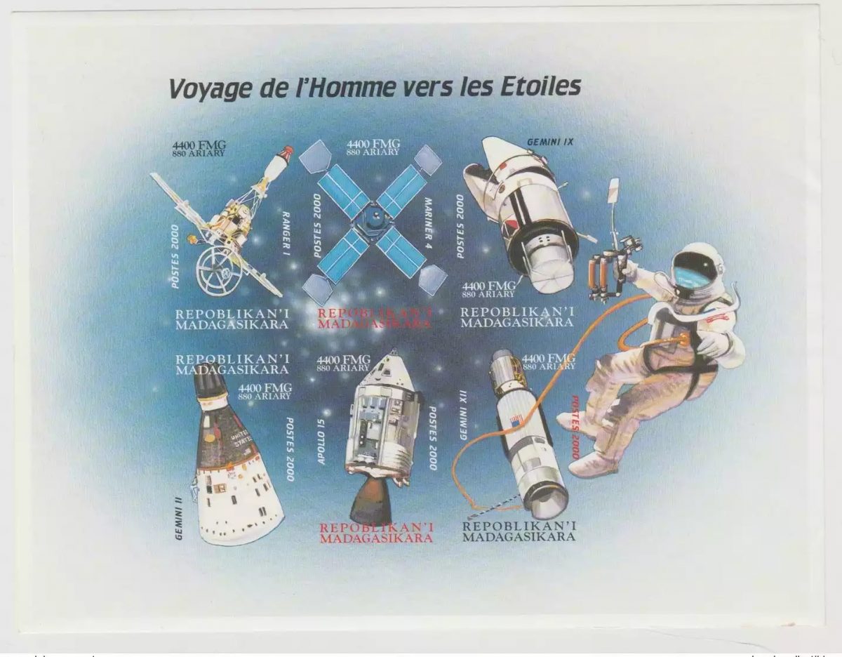 Madagascar 2000 Mi. 2485 - 2490 Man's Journey to the Stars IMPERF