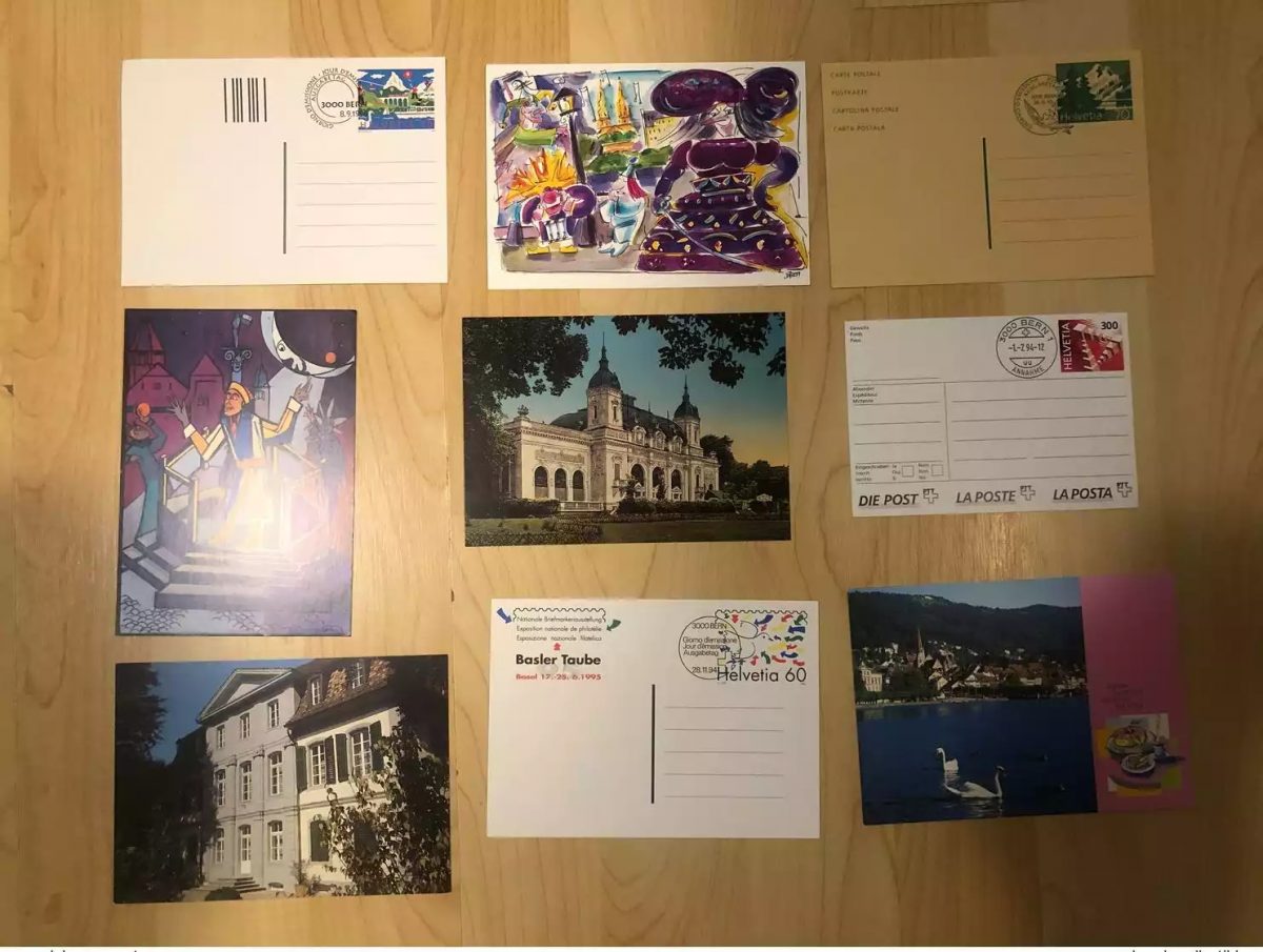 Switzerland 91 postal stationeries Tintin Olympic Games Stamp Day