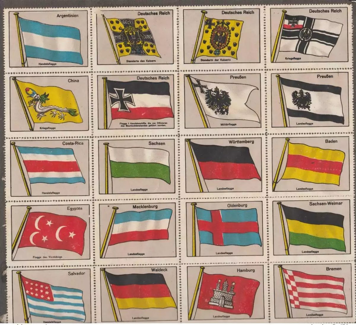 88 Reklamemarke Welt Flags Landesflagge Handelsflagge Kriegsflagge Nationalflagg