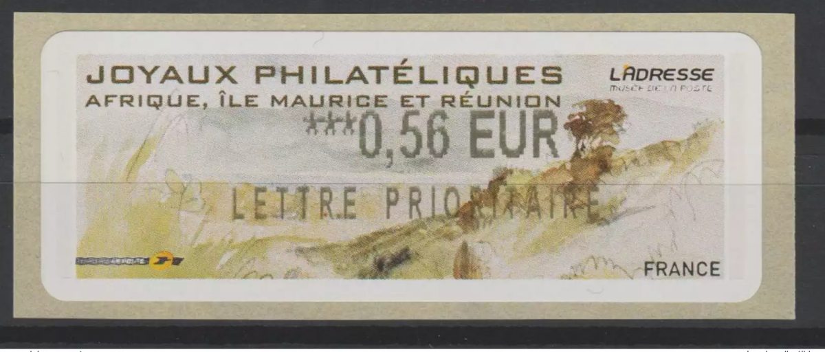 France 2010 ATM sticker LISA Philatelic Jewels 0.56 Priority Letter**