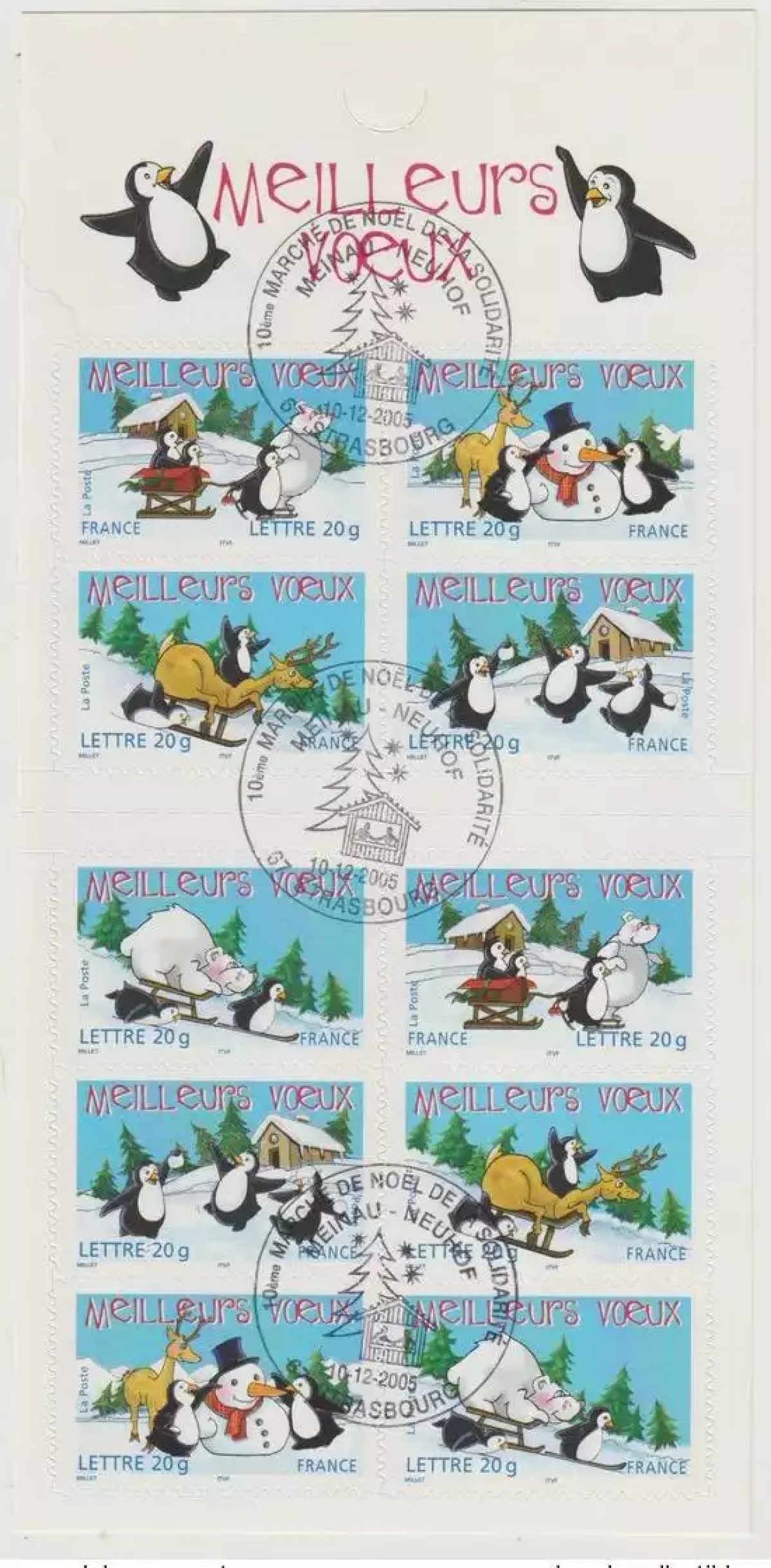 France 2005 Carnet BC3853 Meilleurs Voeux 2005 10ème Marché de Noël Strasbourg