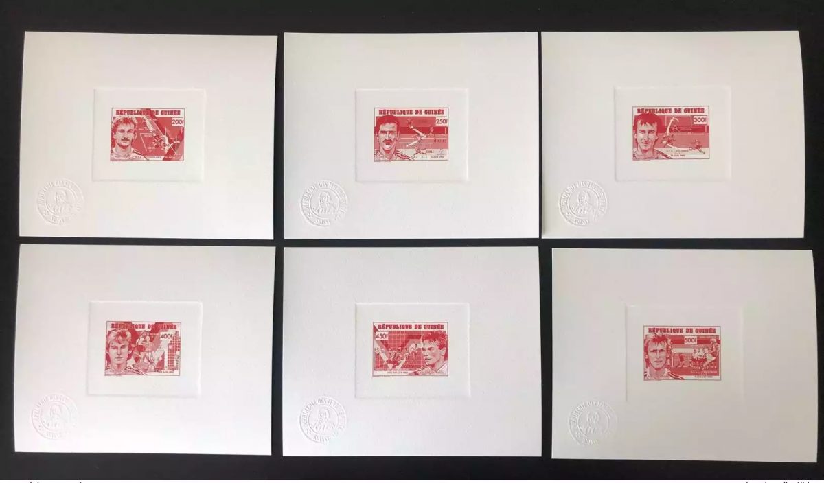 Guinée 1990 1991 Epreuve Artiste Mi. 1308 1313 FIFA Coupe Monde Football Italia