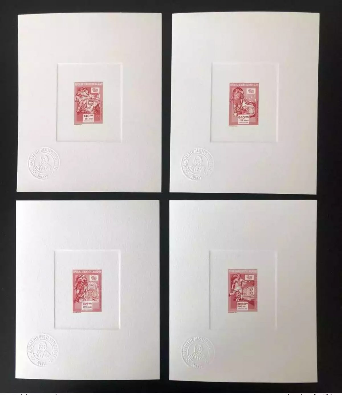 Madagascar 1992 Artist's proof Mi. 1399-1402A Football 1994 USA World Cup