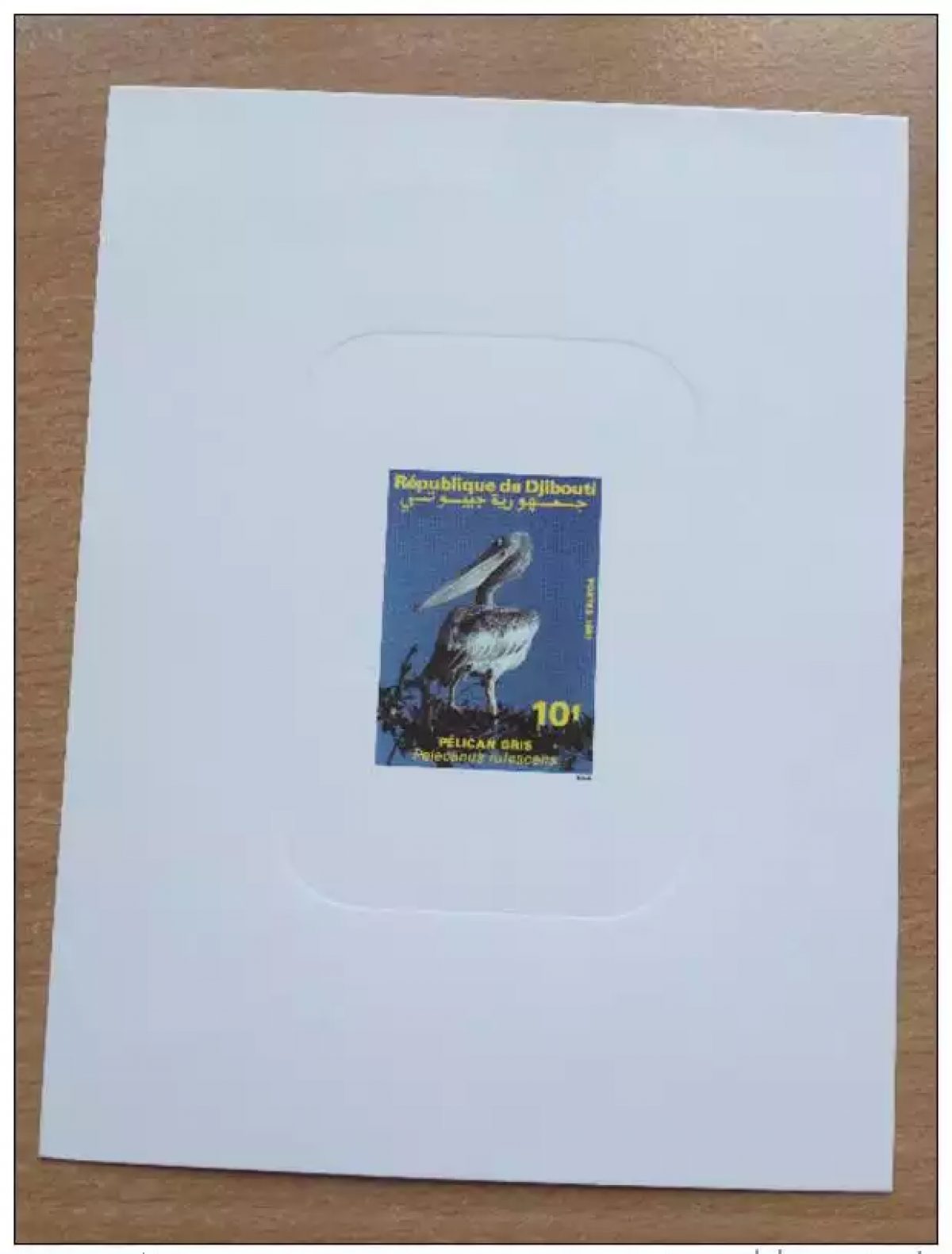 Djibouti 1991 Epreuve de Luxe Proof Oiseau Bird Vogel Pélican Gris Mi. 549 RARE