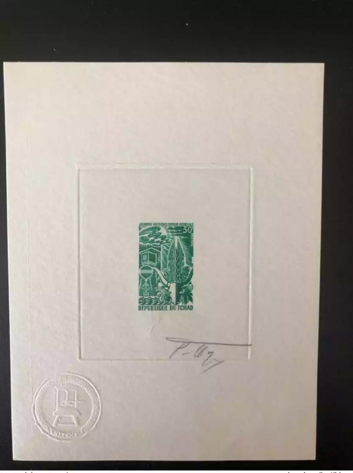 Tchad  1970 Mi. 305 Epreuve d'artiste Journée Météorologique Mondiale