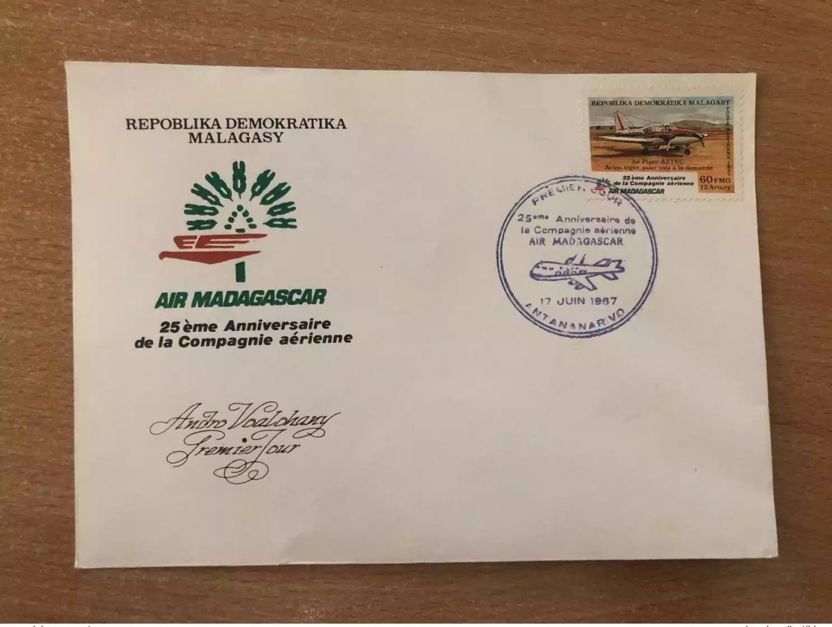 Madagascar Madagaskar 1987 FDC 1st day Air Avion Airplane Flugzeug
