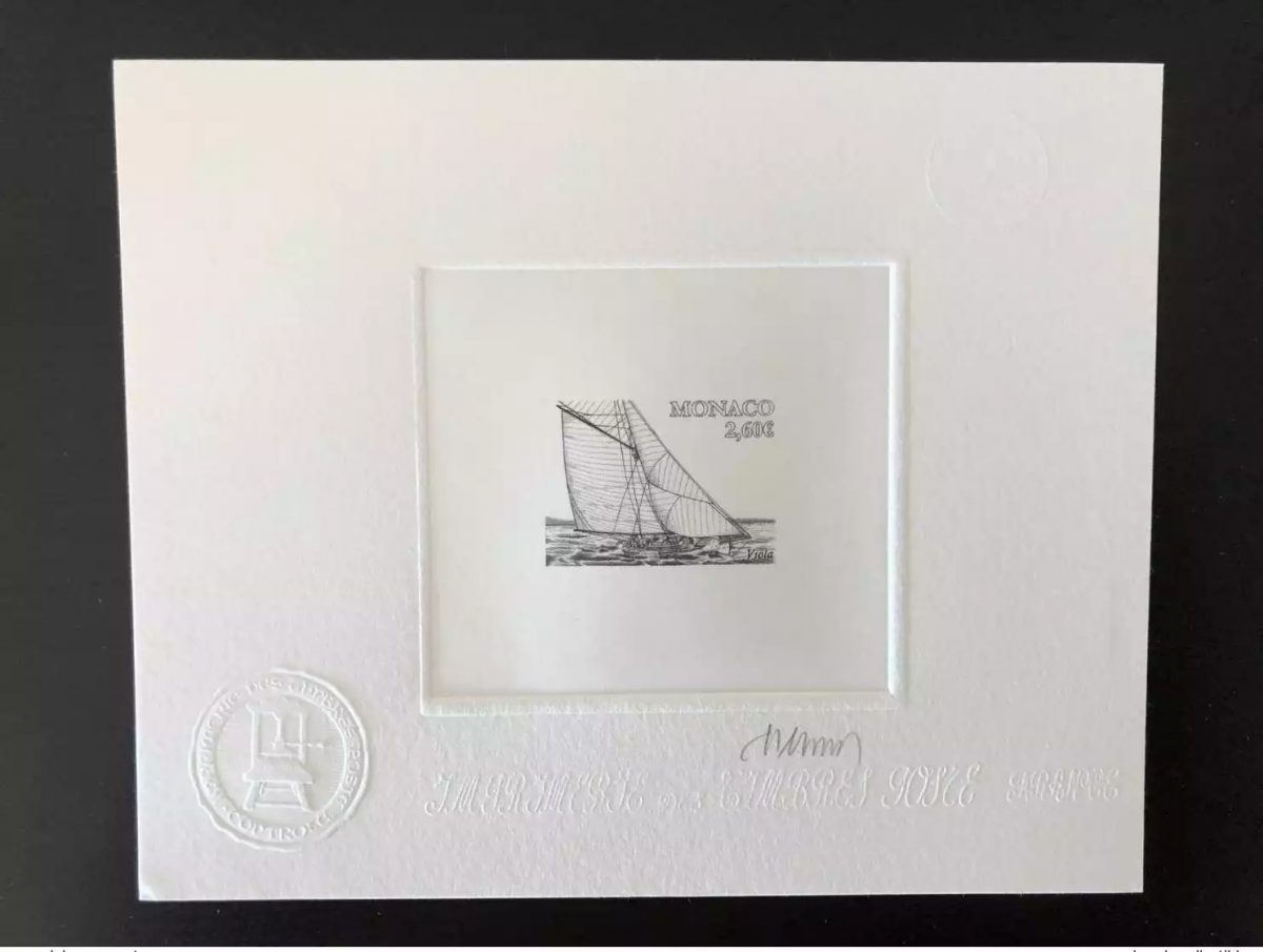 Monaco 2018 YT 3161 Epreuve d'artiste Viola Yacht Club Boot Voilier Mörck noir