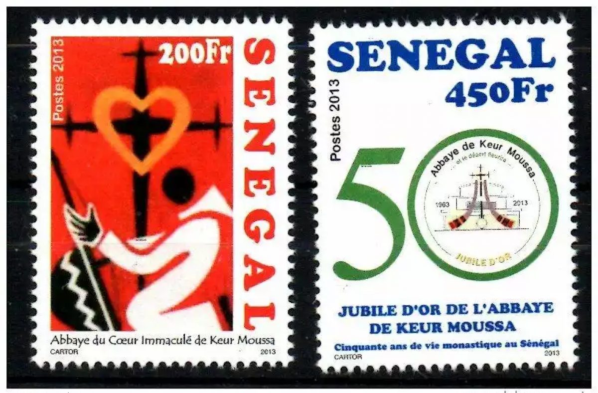 Sénégal 2013 Jubilé d'or 50 Abbaye de Keur Moussa Abbey Coeur immaculé 2 val MNH