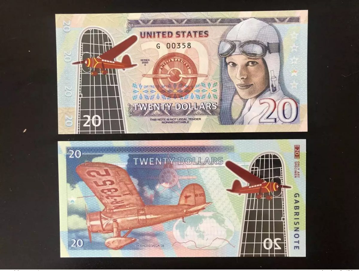 2020 Matej Gabris 20 Dollars Polymer USA Lockheed Vega Earhart Series G UNC