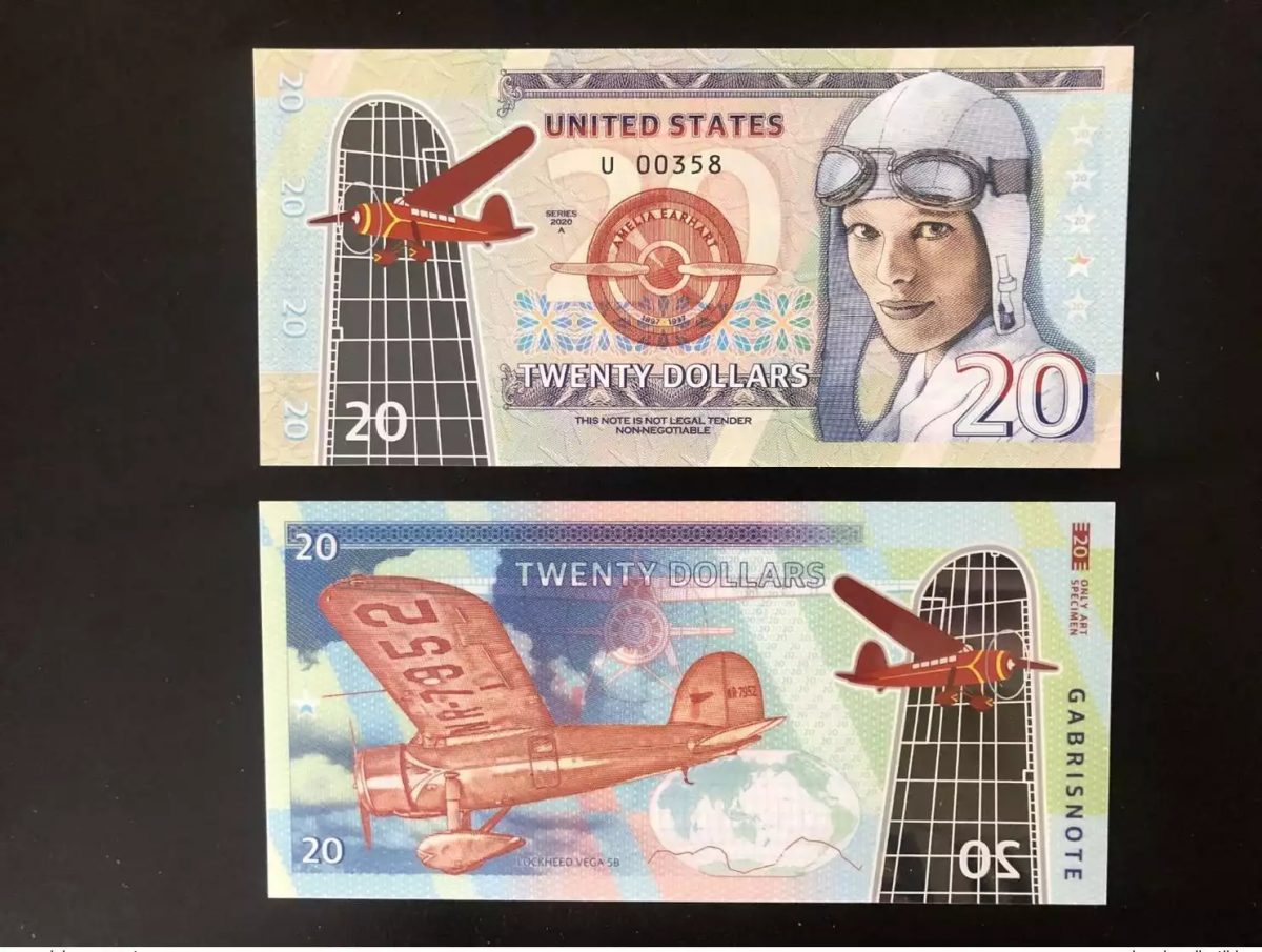 2020 Matej Gabris 20 Dollars Polymer USA Lockheed Vega Earhart Series U UNC