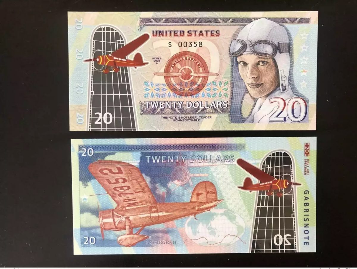 2020 Matej Gabris 20 Dollars Polymer USA Lockheed Vega Earhart Series S UNC