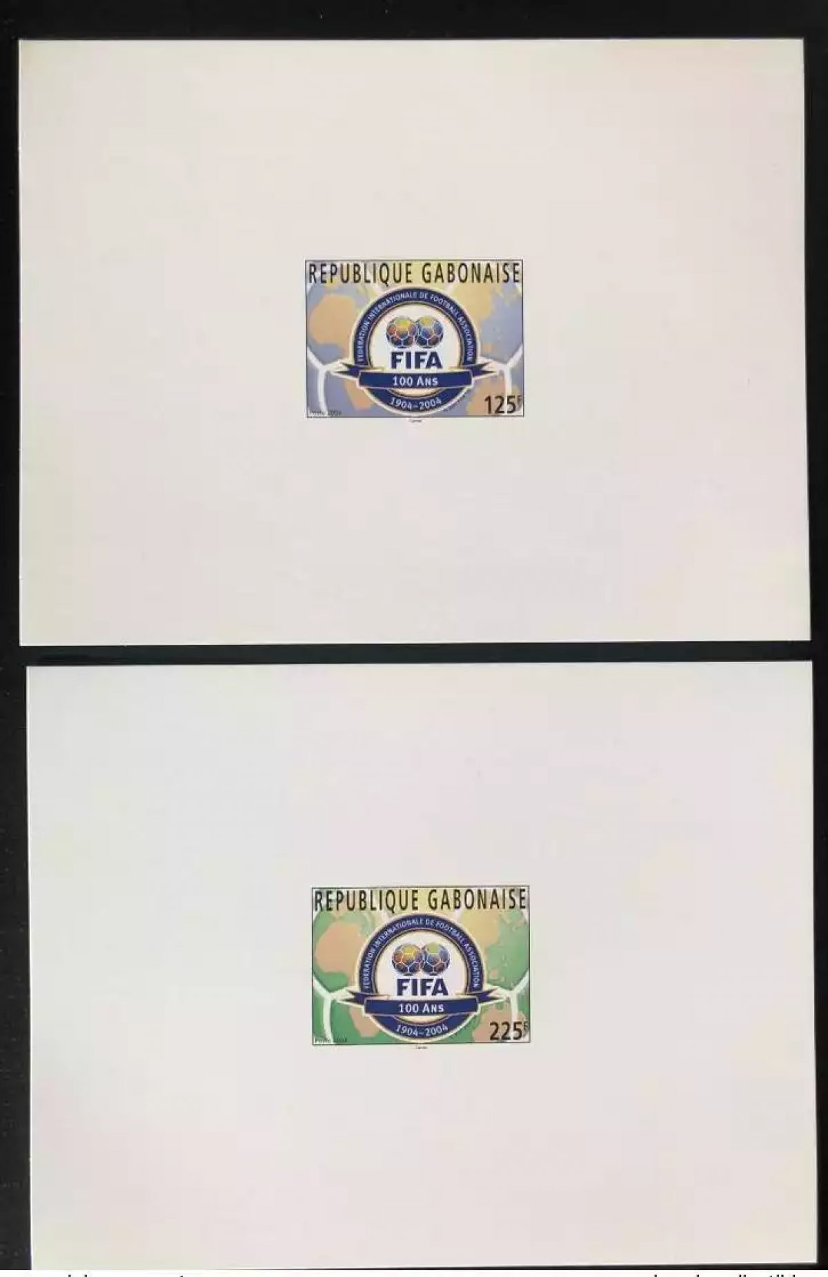Gabon 2004 Mi. 1671 - 1672 épreuve de Luxe FIFA 100 ans Football soccer