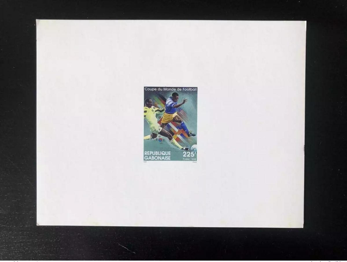 Gabon 1998 Mi. 1421 Epreuve de Luxe Coupe du Monde Football France Soccer Rare !
