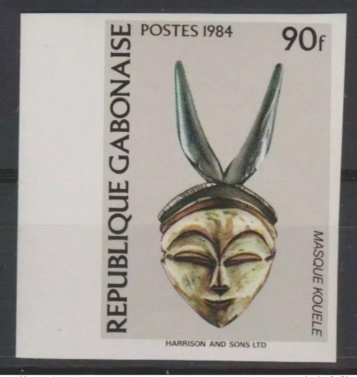 Gabon Gabun 1984 ND Imperf Mi. A920 Masque Kouele Mask Maske RARE !