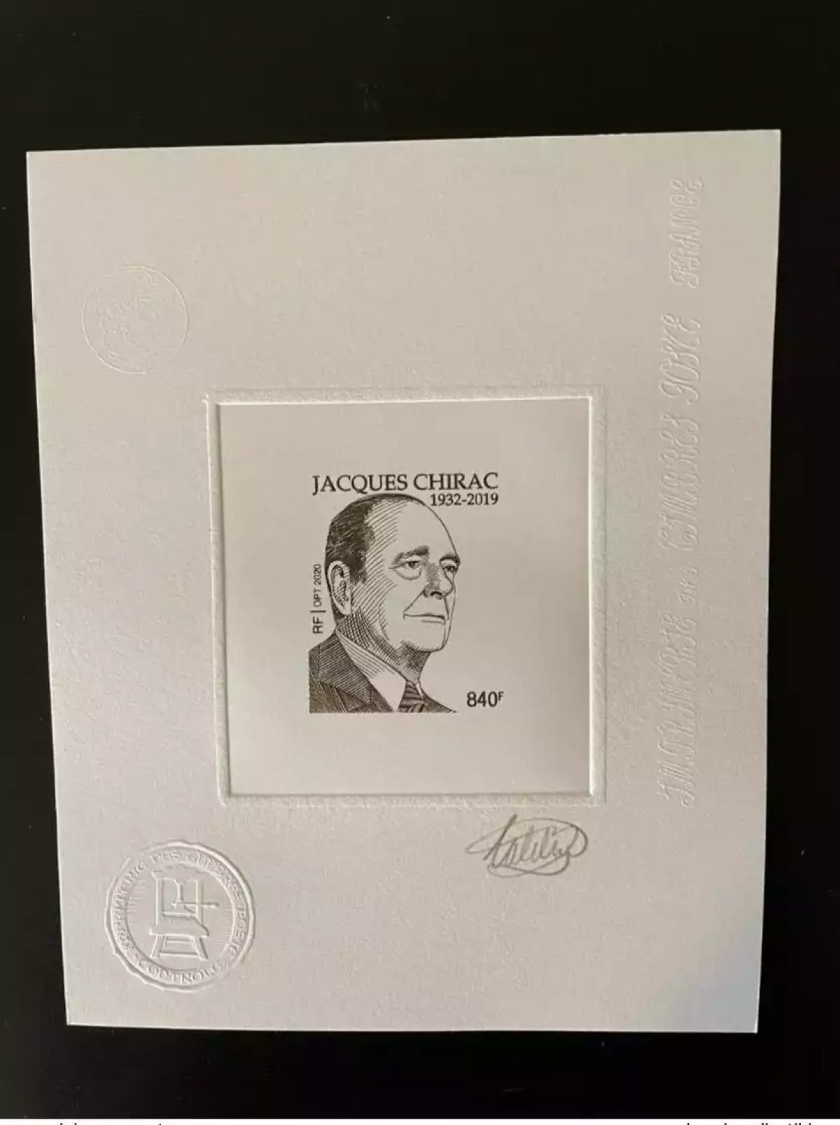 New Caledonia 2020 Artist's proof Jacques Chirac 1932 - 2019 BISTRE